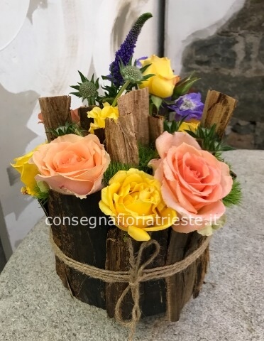 cestino di rose