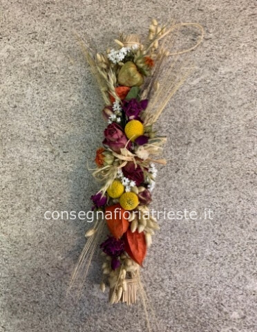 treccia portafortuna con fiori secchi