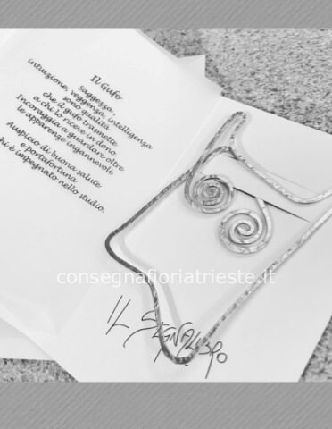 biglietto augurale con segnalibro in alluminio GUFO