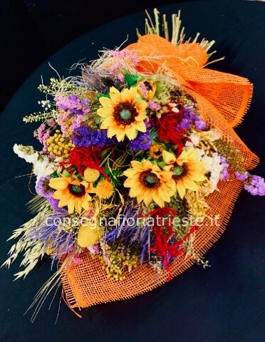 mazzo fiori secchi e artificiali