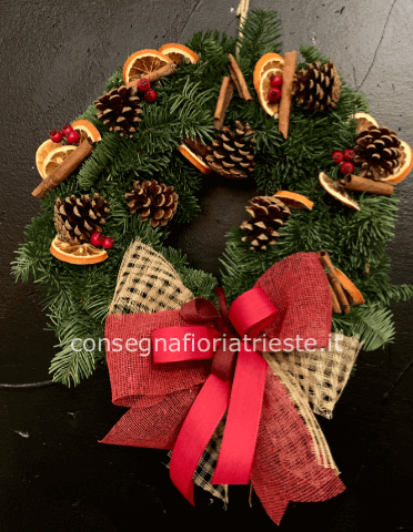coroncina  con cannella e arancio porta fortuna