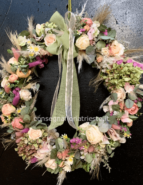 coroncina fiori secchi e artificiali