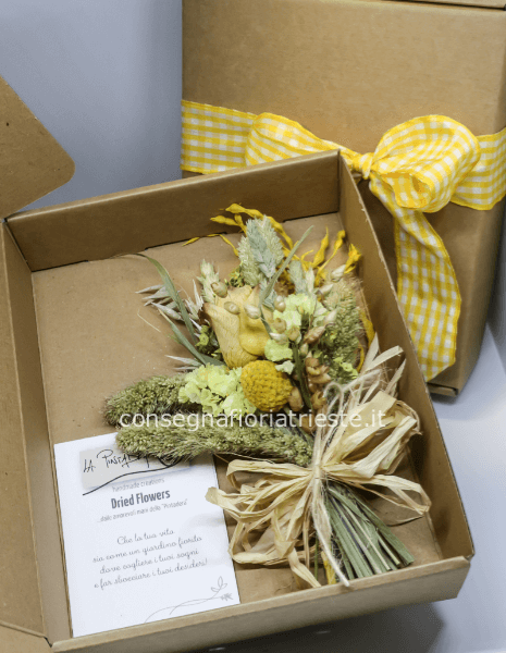 Scatola regalo con fiori secchi GIALLO