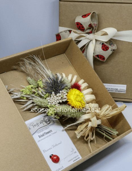 Scatola regalo con fiori secchi PORTAFORTUNA