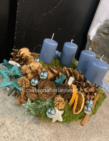 Corona dell' Avvento di muschio Blu Jeans